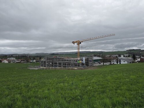 Die Baustelle Haslimann nähert sich mit grossen Schritten dem Ende des Rohbaus.